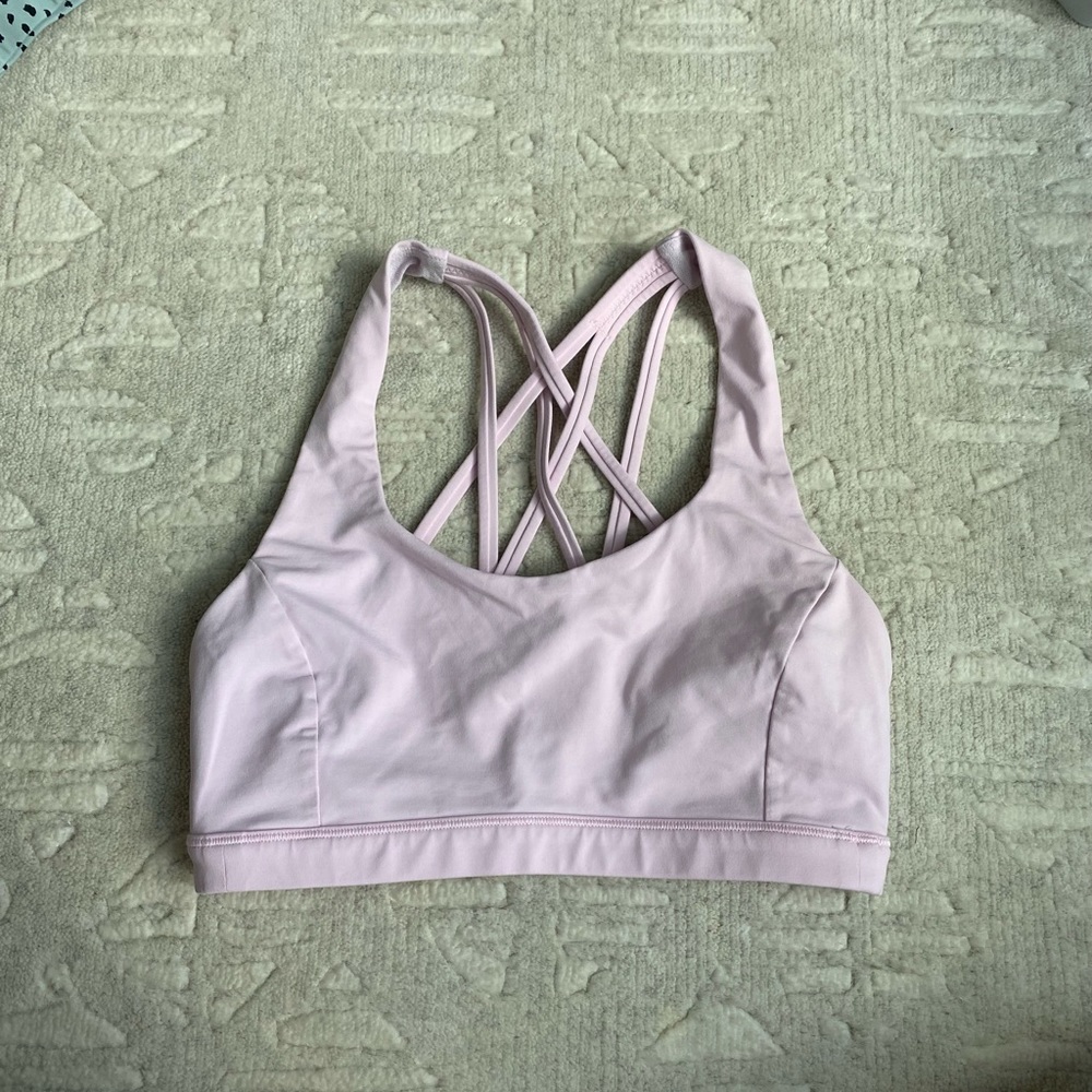 Pink Lululemon sports bra